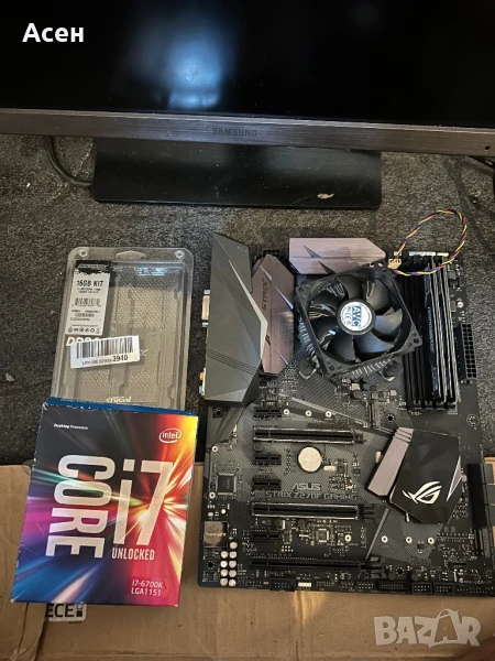 Дънна платка ASUS ROG STRIX Z270F GAMING 1151 и процесор I7600к и рам 16 gb, снимка 1