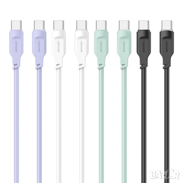 Кабел USAMS US-SJ567 Type-C PD100W 1.2 метра / лилав, снимка 1