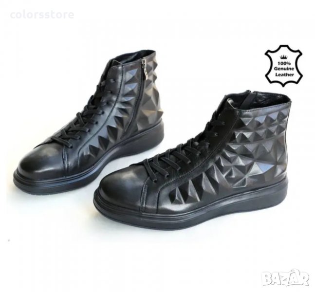 Мъжки боти - черна ЕСТЕСТВЕНА кожа - PA256009A-5, снимка 1