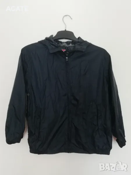 Детско черно яке против вятър и дъжд с качулка , снимка 1