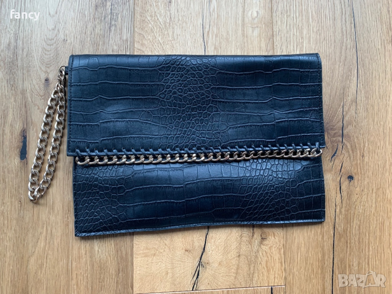 Черен кожен клъч , снимка 1