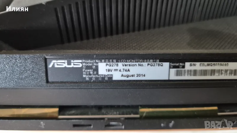 Продавам монитор Аsus PG278Q на части, снимка 1
