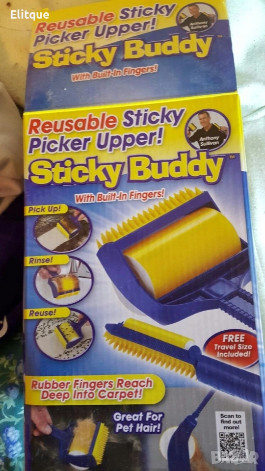 🐶🐱 Уред за събиране и почистване на косми от домашни любимци – STICKY BUDDY 🐾, снимка 1