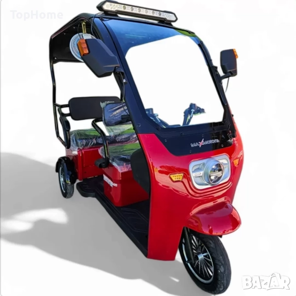 Двуместна триколка MaxMotors с покрив и камера за задно виждане., снимка 1