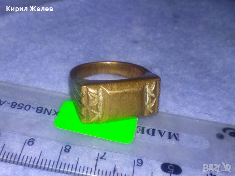 МНОГО СТАР МАСИВЕН БРОНЗОВ РЪЧНО ОРНАМЕНТИРАН КЛАСИЧЕСКИ РЕТРО ПРЪСТЕН МАЙСТОРСКА ИЗРАБОТКА 36990, снимка 1