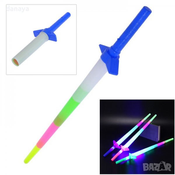 3483 Детска играчка голям светещ меч сгъваем, 67 см, снимка 1