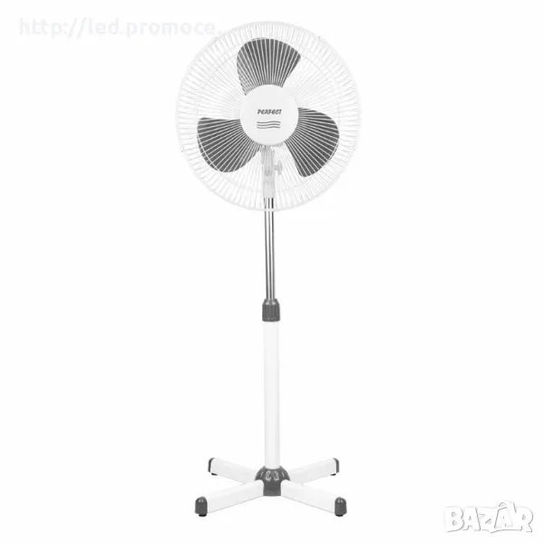 Вентилатор на стойка 16'' Perfect FM-3221, 40W, бяло-сиво, снимка 1