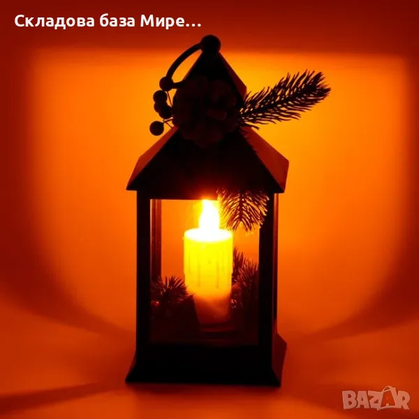 Коледен фенер LED осветление, 11х11х23 сантиметра , снимка 1