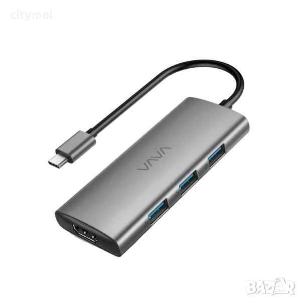 VAVA 7-в-1 USB C хъб с 4K 60Hz HDMI, 3xUSB 3.0, USB C - PD,Micro SD и SD четец на карти, снимка 1