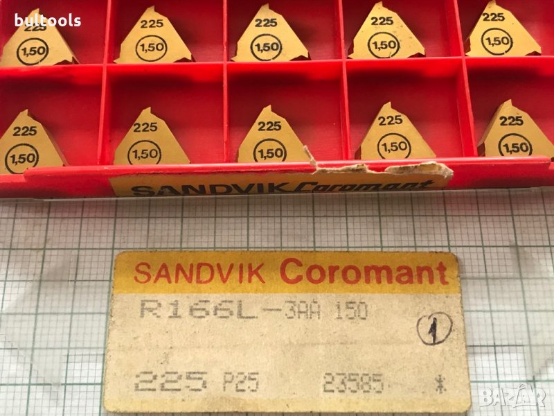 10бр. твърдосплавни стругарски пластини за резба SANDVIK, снимка 1