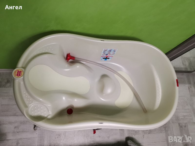 OK Baby Анатомична бебешка вана + стойка(повивалник), снимка 1