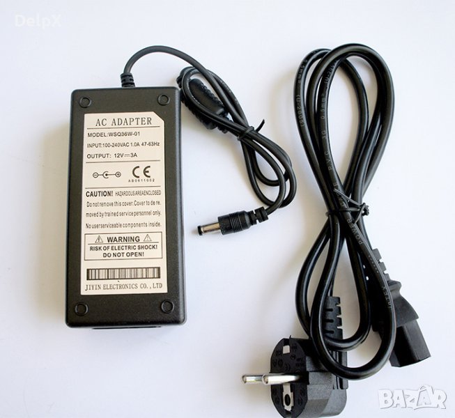 Мрежов адаптер стабилизиран с букса 5,5х2,5/2,1 12V 3A 36W, снимка 1