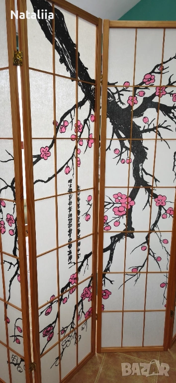 Параван в японски стил със 5 панела , снимка 1