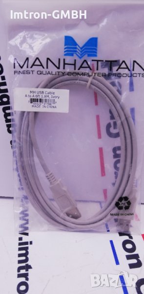 Manhattan 1.8m MH USB Cable USB кабел 1,8 м Cable, USB to USB , снимка 1