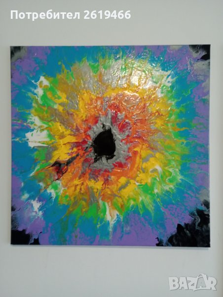 Димитър Краевски -авторска абстрактна картина акрил върху платно , снимка 1