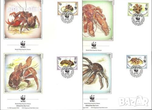 Британска територия в Индийския океан 1993 - 4 бр. FDC WWF, снимка 1