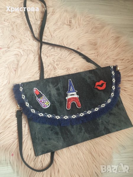НОВА! Дънкова чанта с щампи - 15,00лв., снимка 1