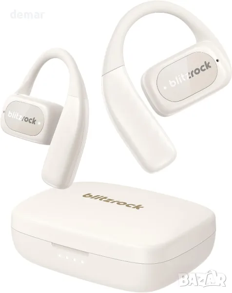Слушалки с отворено ухо BlitzRock, Bluetooth 5.4, подобрен бас, меки кукички за уши, IPX5, снимка 1