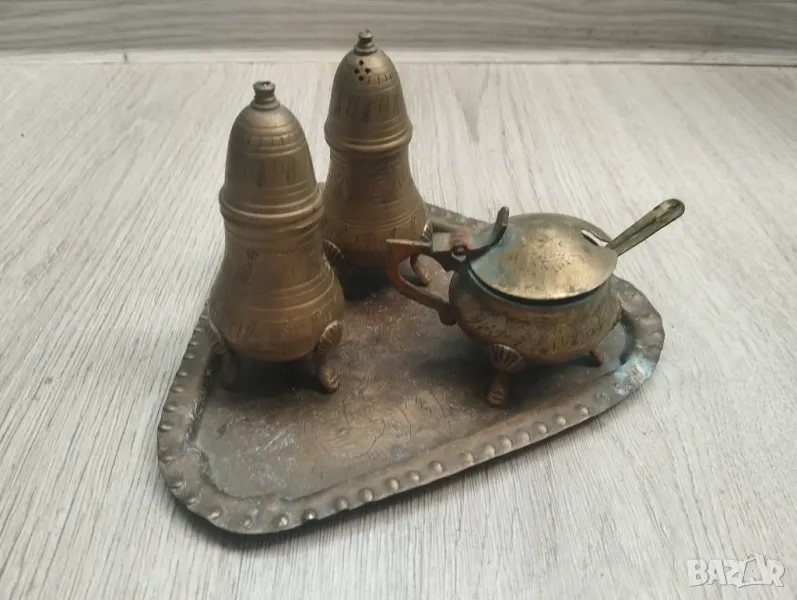 Месингов комплект за сервиране, снимка 1