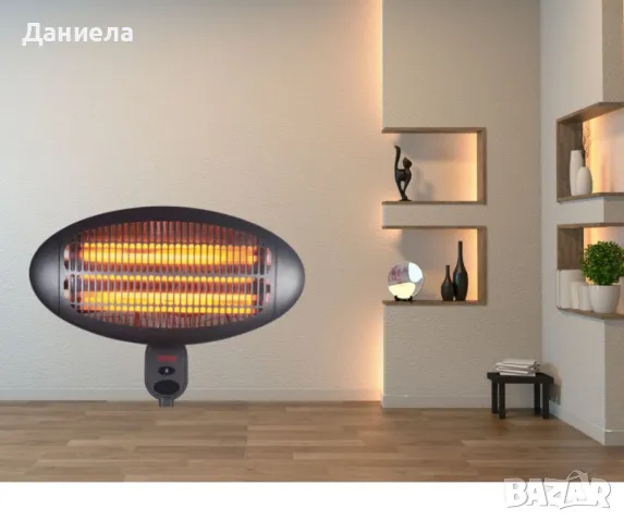 Кварцова печка, 2000W, инфрачервена, стенна