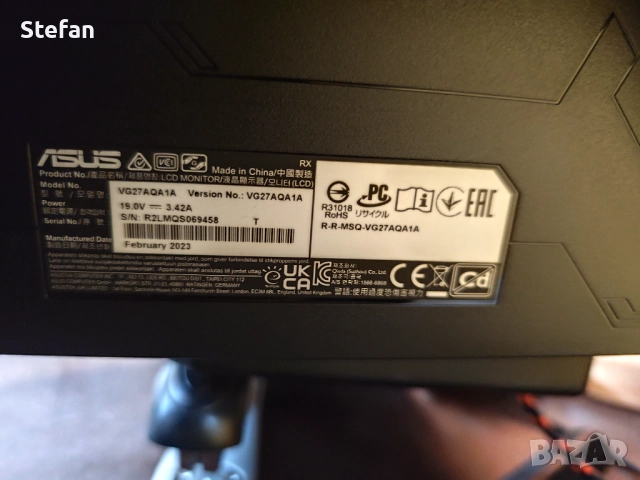 ASUS VG27AQ1A 27inch IPS Monitor 2560x1440 up to 170Hz , снимка 2 - Монитори - 51200583