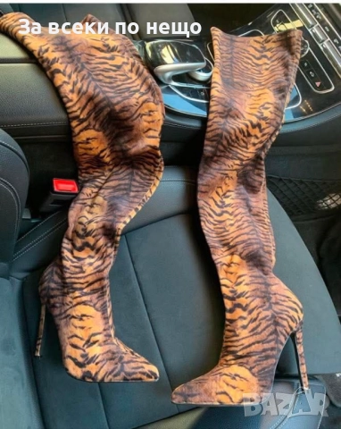 Дамски Ботуши На Ток С Леопардов Принт Код S120