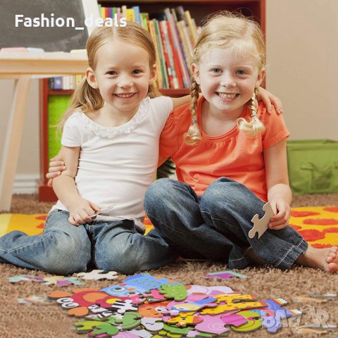 Нов комплект 6 броя дървен пъзел за деца 3+ години образователна играчка , снимка 6 - Образователни игри - 39797888