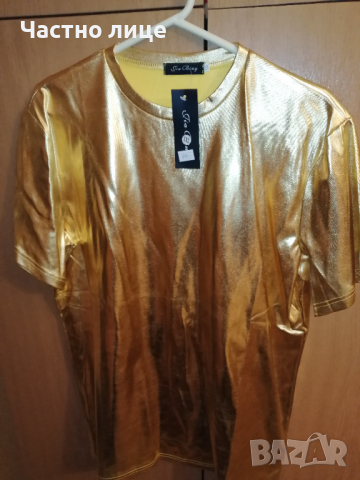 Продавам златна тениска, снимка 2 - Тениски - 44681562