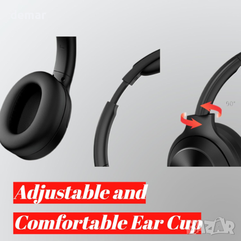 Безжични Bluetooth слушалки GarageRock Hybrid Active Noise Canceling Headphones - черни, снимка 3 - Bluetooth слушалки - 44763232