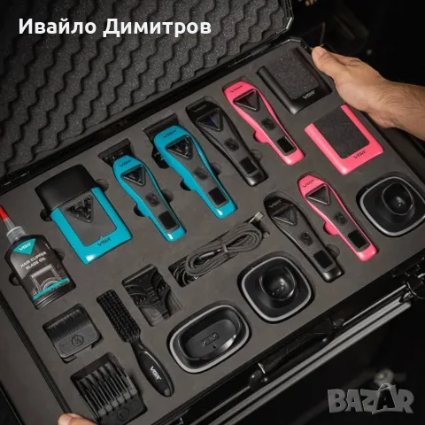 ПРОФЕСИОНАЛЕН БАРБЕР КОМПЛЕКТ 3 В 1 VGR V-035S3 С ВЕКТОРЕН МОТОР (ТЮРКОАЗ)