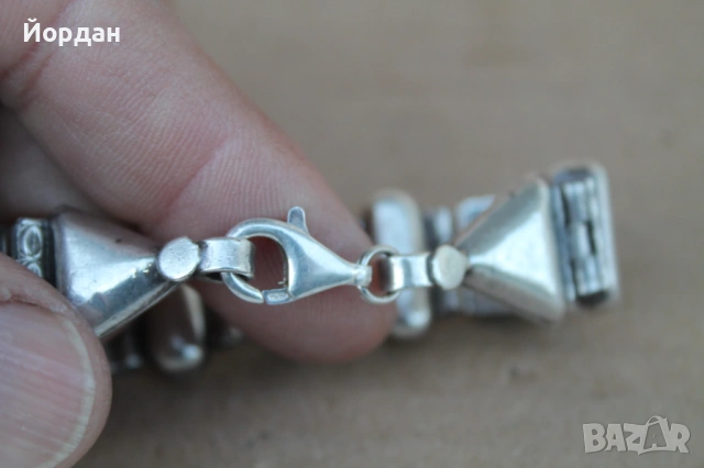 Сребърна гривна, снимка 5 - Гривни - 53636936