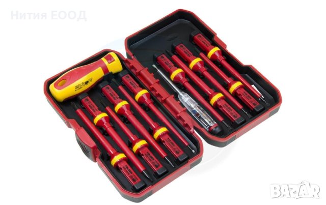 TOLSEN Industrial Комплект отвертки изолирани 1000 V, VDE и GS сертификати, 13 части, CrV стомана , снимка 6 - Отвертки - 37970990