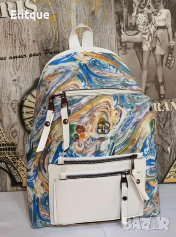 Елегантна дамска раница P a i n t d e s i g n, снимка 3 - Раници - 52895963