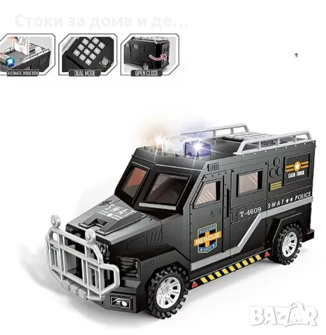✨Детска електронна касичка Полицейски джип 2 в 1