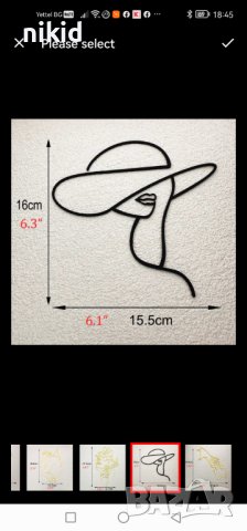 8 вид Абстрактно дамско лице с капела шапка черен златен контур топер украса декор торта, снимка 2 - Други - 40735827