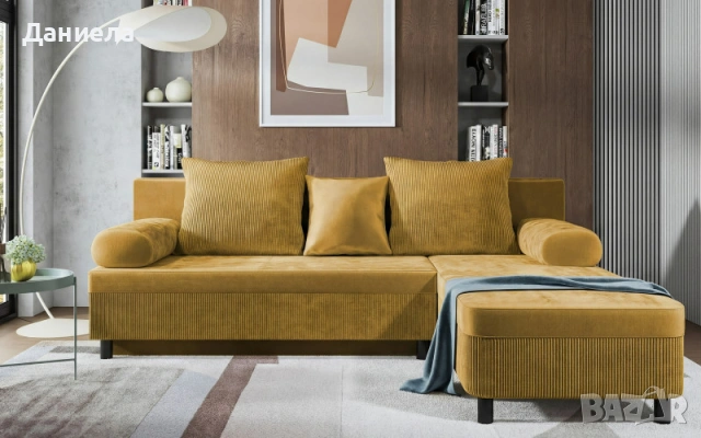 Нов диван в цвят горчица , снимка 2 - Дивани и мека мебел - 53798960