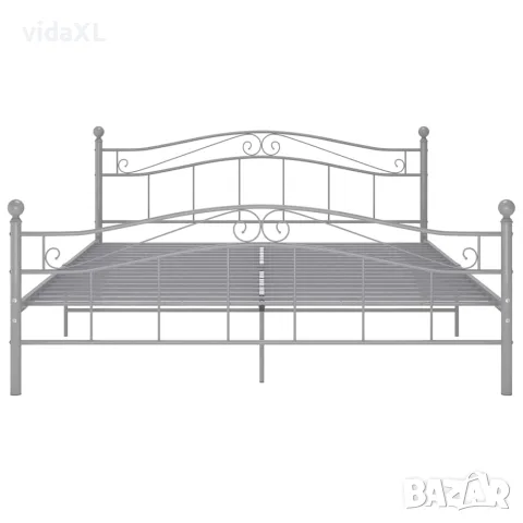 vidaXL Рамка за легло без матрак, сив, метал, 140x200 см, снимка 4 - Спални и легла - 56146854