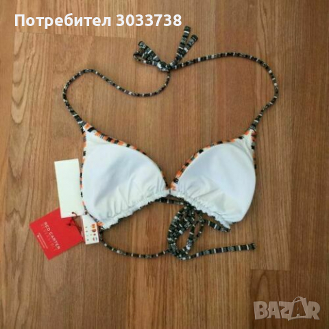 Нов Бохо Red Carter Раирано Горнище на Бански Костюм с Две Лица Размер S, снимка 3 - Бански костюми - 36171510