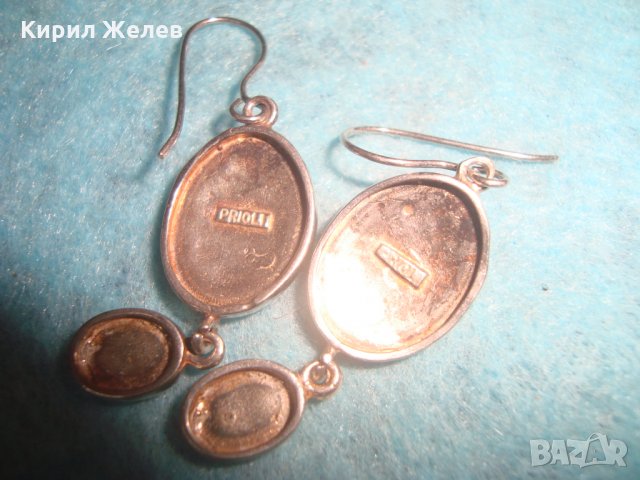 PRIOLI ЕМАЙЛИРАНИ СРЕБЪРНИ МАРКОВИ ОБЕЦИ СРЕБРО 925 БУТИКОВИ АРТ ИЗРАБОТКА 25745, снимка 7 - Обеци - 35736366