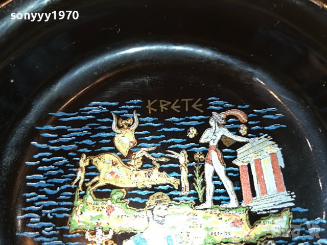 hand made in 24k gold in greece-пепелник 11см керамика 1103232002, снимка 4 - Антикварни и старинни предмети - 39965110