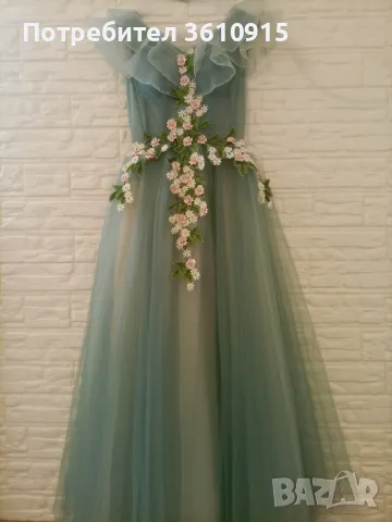 Официална рокля с цветя и камъни, снимка 3 - Рокли - 44111456