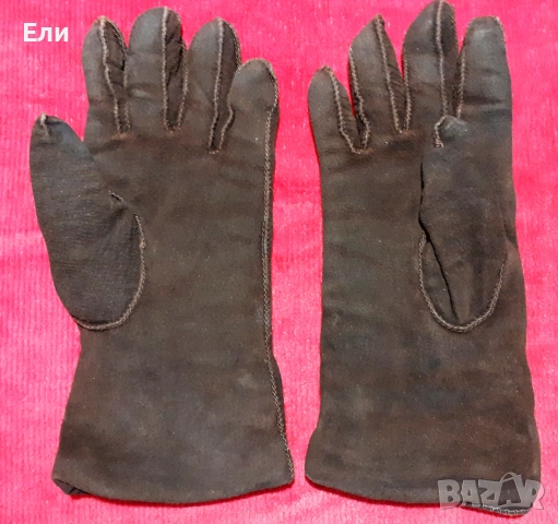 Велурени ръкавици.С ТОПЛА ПОДПЛАТА.Цвят какао., снимка 2 - Ръкавици - 53708503