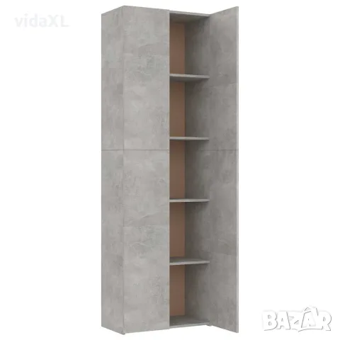 vidaXL Офис шкаф, бетонно сив, 60x32x190 см, инженерно дърво, снимка 5 - Столове за офис - 56147742