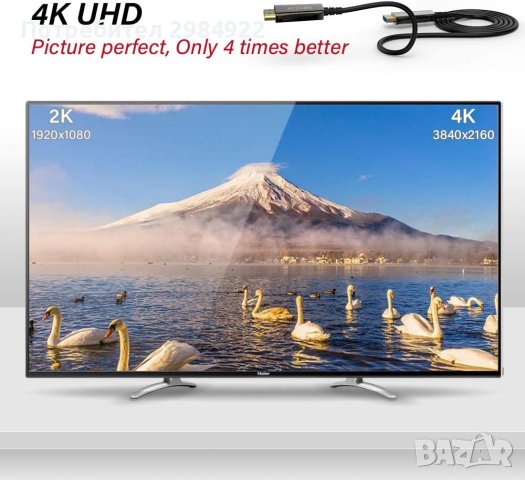 ATZEBE оптичен Hdmi кабел HDMI to HDMI fiber optic 30M нов, снимка 5 - Стойки, 3D очила, аксесоари - 41948590