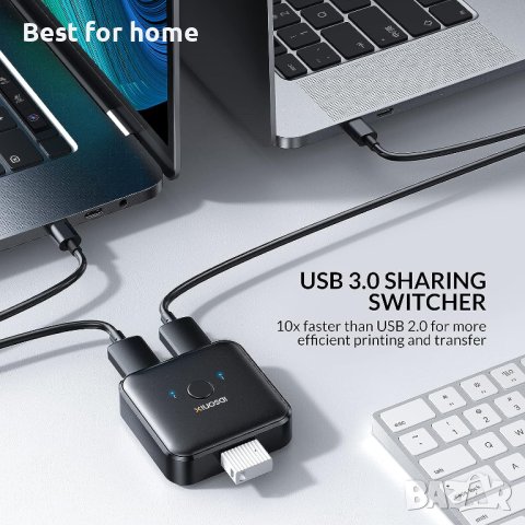 USB 3.0 селектор на превключвател USB превключвател, двупосочен с 2 броя A към A 3,3 фута кабели, снимка 7 - Друга електроника - 41945872