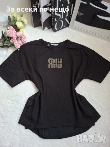 Miu Miu Дамска Тениска👚Дамска Блуза С Къс Ръкав Миу Миу Код BS-85