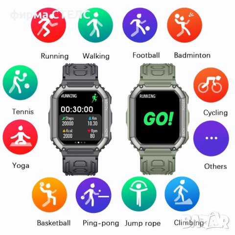 Смарт часовник STELS KR60, Водоустойчив IP68, Силиконова каишка, снимка 5 - Смарт часовници - 41686608