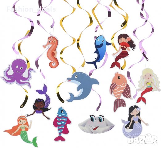 Нова Украса Декорация за парти, рожден ден на тема русалка, океан, море