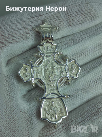 Голям сребърен кръст, снимка 2 - Колиета, медальони, синджири - 44571707