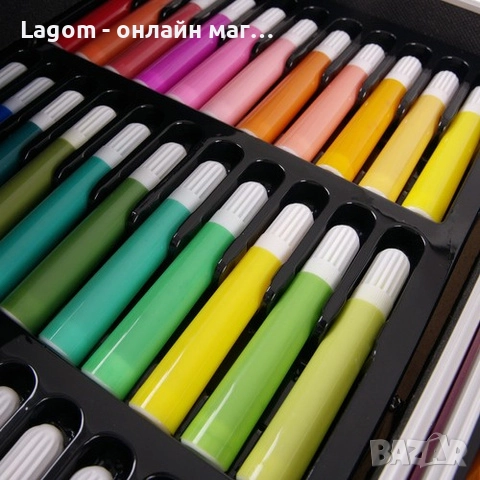 Детски комплект за рисуване и оцветяване Maaleo, 144 части, в куфарче, розов, снимка 5 - Рисуване и оцветяване - 52562029